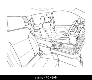Machine inside. Interior of the vehicle. Vector Stock Vector Image ...