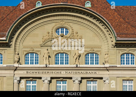 Headquarters of the Swiss National Bank on the Bundesplatz in Bern, Switzerland Stock Photo