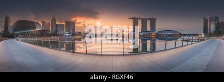 Business district and Marina bay in Singapore Stock Photo