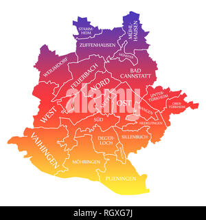 stuttgart administrative map Stock Vector Art & Illustration, Vector