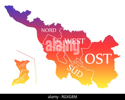 Bremen City Map Germany DE labelled rainbow colored illustration Stock Photo