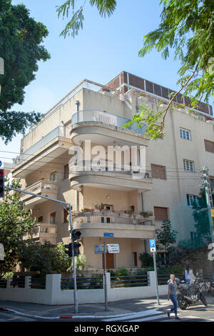 Bauhaus Apartments on Rothschild in Tel Aviv, Israel Stock Photo