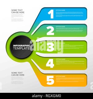 Vector multipurpose Infographic template with five elements options and modern colors on a light background Stock Vector