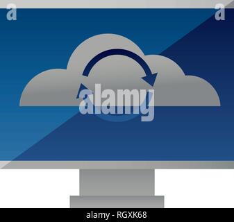computer cloud computing reload arrows Stock Vector