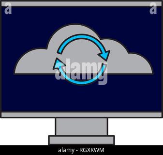 computer cloud computing reload arrows Stock Vector