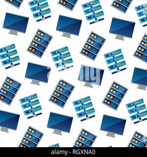 background computer case database server pattern Stock Vector