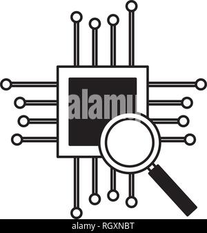 motherboard circuit magnifying glass hardware Stock Vector Image & Art ...