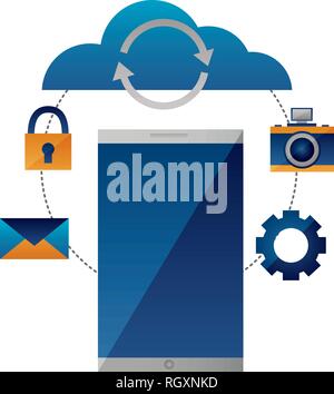 cloud computing smartphone reload connection Stock Vector Image & Art ...
