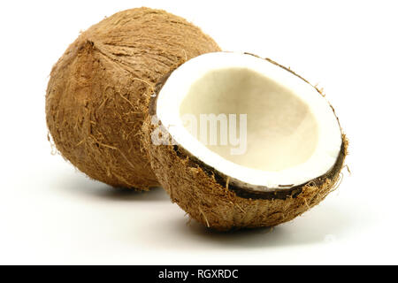 Fresh Coconuts isolated on white background Stock Photo