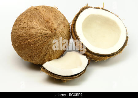 Fresh Coconuts isolated on white background Stock Photo