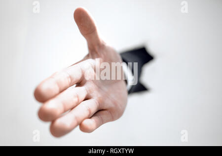 close up. businessman holding out his hand for a handshake Stock Photo