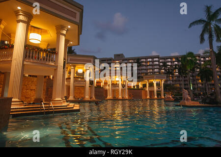 Swimming Pool and Spa at a Tropical Resort Stock Photo