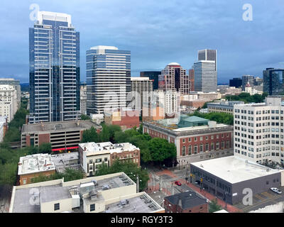 Downtown Portland Oregon aerial view from above Stock Photo