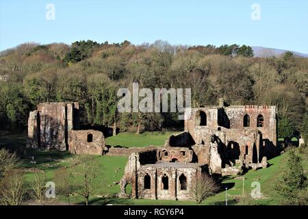 UK Furness Abbey, Barrow In Furness , Cumbria. View towards Furness Abbey. Furness Peninsula. Stock Photo