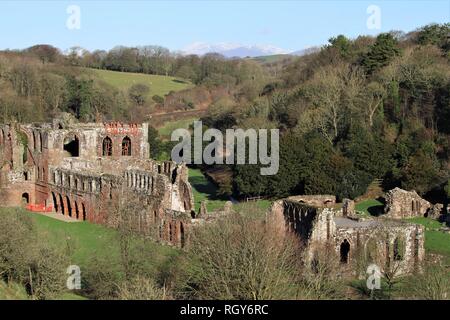 UK Furness Abbey, Barrow In Furness , Cumbria. View towards Furness Abbey. Furness Peninsula. Stock Photo