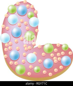 3d cake font letter L Stock Vector