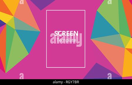 Multicolor polygonal illustration, which consist of triangles. Triangular design for your business. Rainbow, spectrum image. Stock Vector