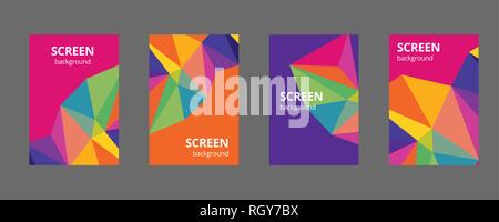 Multicolor polygonal illustration, which consist of triangles. Triangular design for your business. Rainbow, spectrum image. Stock Vector
