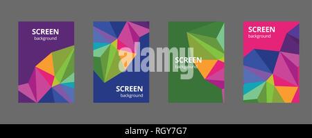 Multicolor polygonal illustration, which consist of triangles. Triangular design for your business. Rainbow, spectrum image. Stock Vector