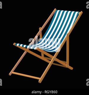 Vector image of a realistic chaise lounge on black background. Stock Vector