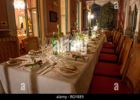 table set with elegance for marriage Stock Photo