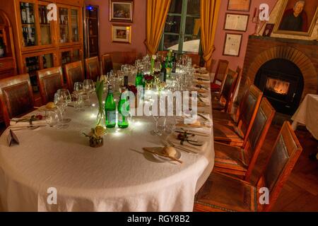 table set with elegance for marriage Stock Photo