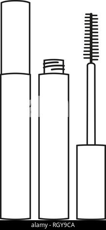 Line art black and white mascara Stock Vector