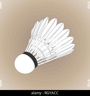 Realistic shuttlecock for big tennis, badminton, close-up. Vector illustration, EPS10. Stock Vector