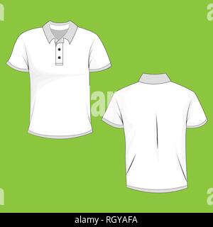 white t shirt with green collar