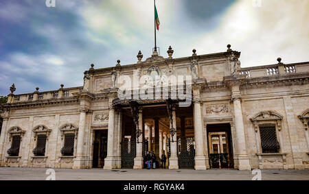 Montecatini Terme, Tuscany-9.16.2017: Marble roman syle thermal spa enterance Stock Photo