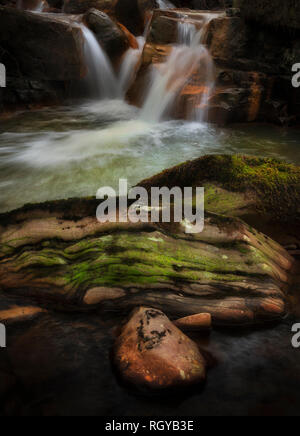 Rock pool at Melincourt Brook falls Stock Photo