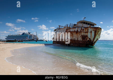 Shipwreck on Turks and Caicos Islands in the Caribbean Stock Photo