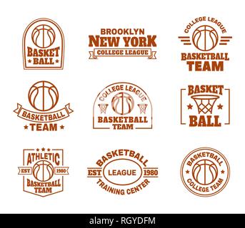 Logo or icons for basketball sport team Stock Vector