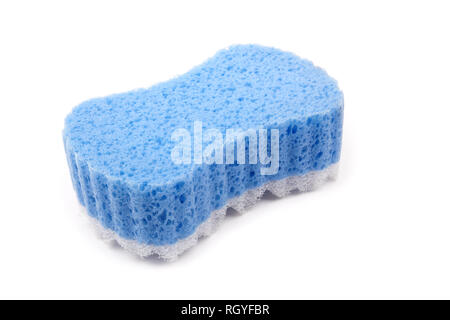 blue sponge  isolated on a white background