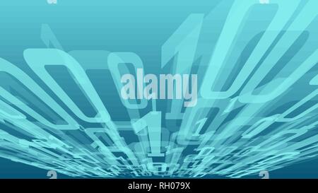 Machine learning cyberspace, vector digital mint green computer code Stock Vector
