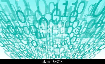 Mint green computer cloud numbers random binary code Stock Vector