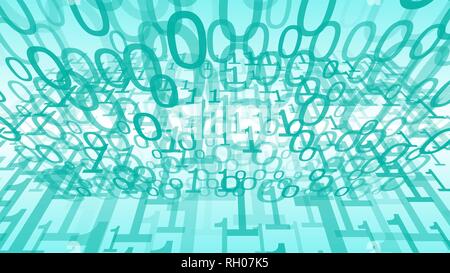 Computer clouding random numbers binary code vector backdrop Stock Vector