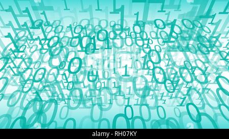 Binary code abstract background mint green color Stock Vector