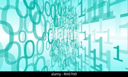 Mint green color computer cloud random numbers vector Stock Vector