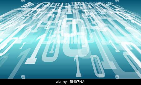 Data binary code algorithm, machine learning cyberspace Stock Vector