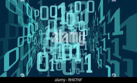 Binary code algorithm, machine learning cyberspace vector Stock Vector