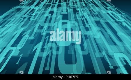 Digital vector cyberspace, computer cloud numbers Stock Vector