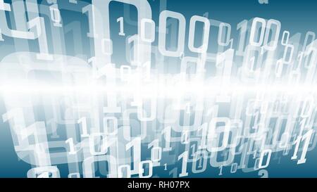 Digital computer cloud numbers, random abstract vector art Stock Vector