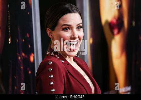 LOS ANGELES, CA, USA - JANUARY 30: Actress Sophia Bush wearing Cinq a Sept arrives at the Los Angeles Premiere Of Columbia Pictures' 'Miss Bala' held at Regal Cinemas L.A. Live Stadium 14 on January 30, 2019 in Los Angeles, California, United States. (Photo by Xavier Collin/Image Press Agency) Stock Photo