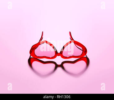 A pair of red heart shaped sun glasses. Stock Photo