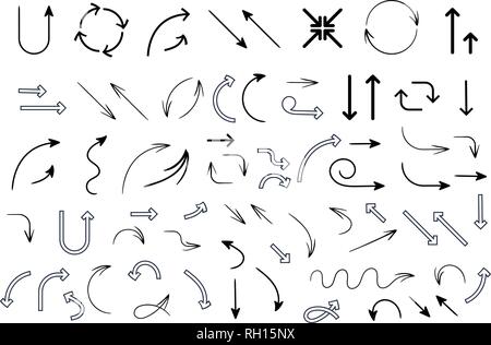 Arrows. Collection of simple flat icons Stock Vector