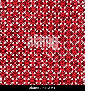 red retro irregular squared floral wallpaper background pattern, vector illustration Stock Vector