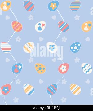 Easter seamless background with eggs. Gift card egg ornament, pattern.  Spring: Graphic #238882721