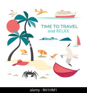 Time to travel icons Stock Vector