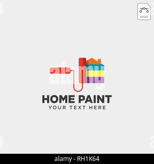 home paint brush colorful logo template vector icon element Stock Vector